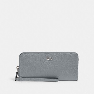 Grey Blue Women Coach Continental Crossgrain Leather Large Wallets | AU_CH33114