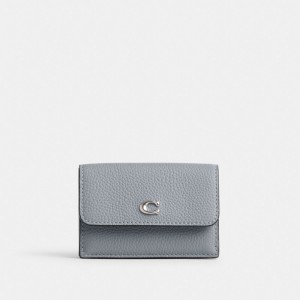 Grey Blue Women Coach Essential Mini Trifold Small Wallets | AU_CH94802