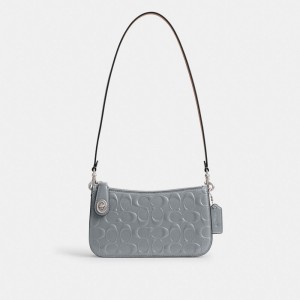 Grey Blue Women Coach Penn In Signature Leather Shoulder Bags | AU_CH87337