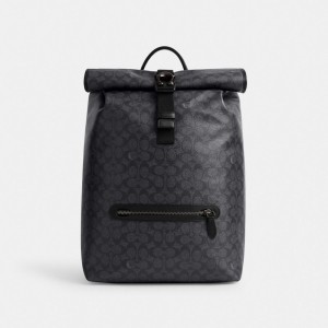 Grey Men Coach Beck Roll Top In Signature Backpacks | AU_CH31122