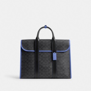 Grey Men Coach Gotham Portfolio In Signature Briefcase | AU_CH18225