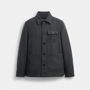 Grey Men Coach Shirt Jackets | AU_CH94077