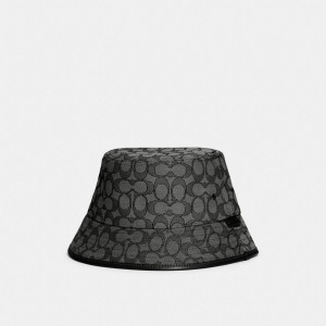 Grey Men Coach Signature Jacquard Bucket Hats | AU_CH38043