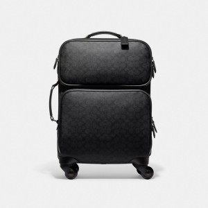 Grey Men Coach Wheeled Carry On In Signature Tote Bag | AU_CH15450