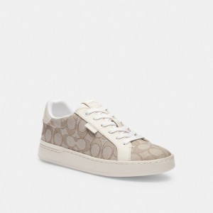 Grey Women Coach Lowline Low Top Stone Sneakers | AU_CH60072