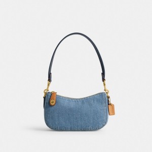 Indigo Women Coach Swinger 20 Brass Shoulder Bags | AU_CH46725