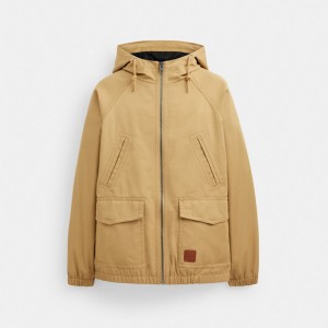 Khaki Men Coach Lightweight Parka Jackets | AU_CH47474