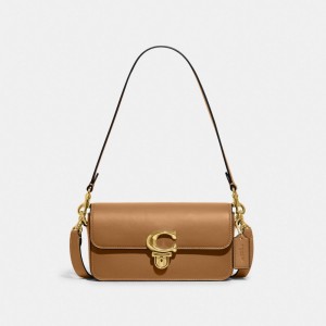 Light Brown Women Coach Studiouette Glovetanned Leather Crossbody Bags | AU_CH63304