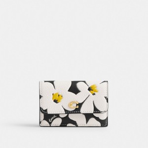 Multicolor Women Coach Essential Mini Trifold With Floral Print Brass Small Wallets | AU_CH93939