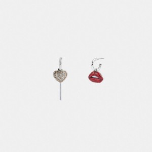 Multicolor Women Coach Lollipop And Lips Mismatch Earrings | AU_CH41082