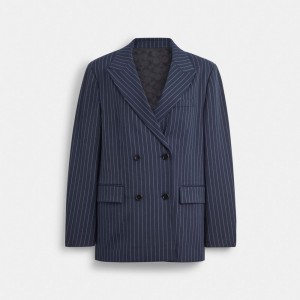 Navy / White Women Coach Double Breasted Jackets | AU_CH29498