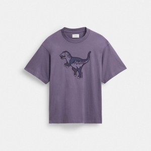 Purple Men Coach Rexy In Organic Cotton T Shirts | AU_CH38622