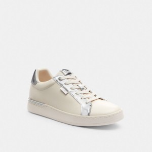 Silver Women Coach Lowline Low Top Chalk Sneakers | AU_CH72641