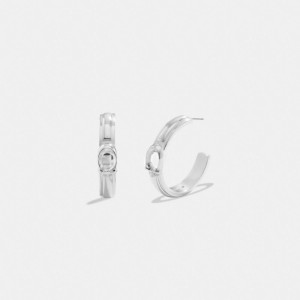 Silver Women Coach Tabby Hoop Earrings | AU_CH81790