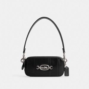 Silver / Black Women Coach Avery In Patchwork Shoulder Bags | AU_CH88507