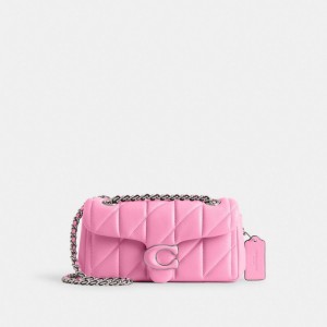 Silver / Pink Women Coach Tabby 20 With Quilting Shoulder Bags | AU_CH54615