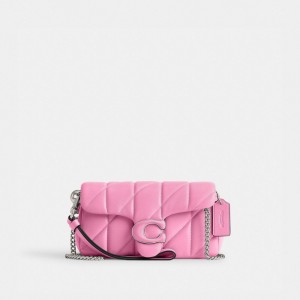 Silver / Pink Women Coach Tabby Wristlet With Pillow Quilting Crossbody Bags | AU_CH77838