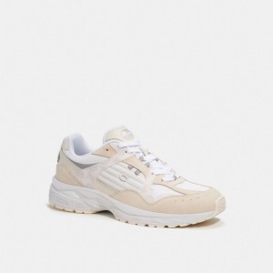 White Men Coach C301 With Signature Canvas Chalk Sneakers | AU_CH68733