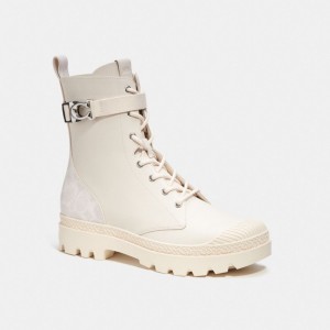 White Men Coach Tucker With Signature Canvas Chalk Boots | AU_CH77181