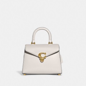White Women Coach Sammy Top Handle Refined Calf Leather Handbag | AU_CH46801