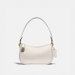 White Women Coach Swinger Smooth Leather Crossbody Bags | AU_CH32875