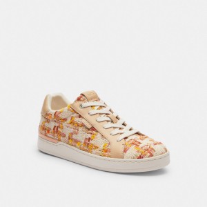 White / Pink Women Coach Lowline Low Top Neutral Sneakers | AU_CH60172