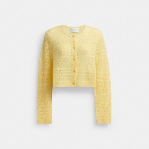 Yellow Women Coach Lace Knit Cardigan | AU_CH76324